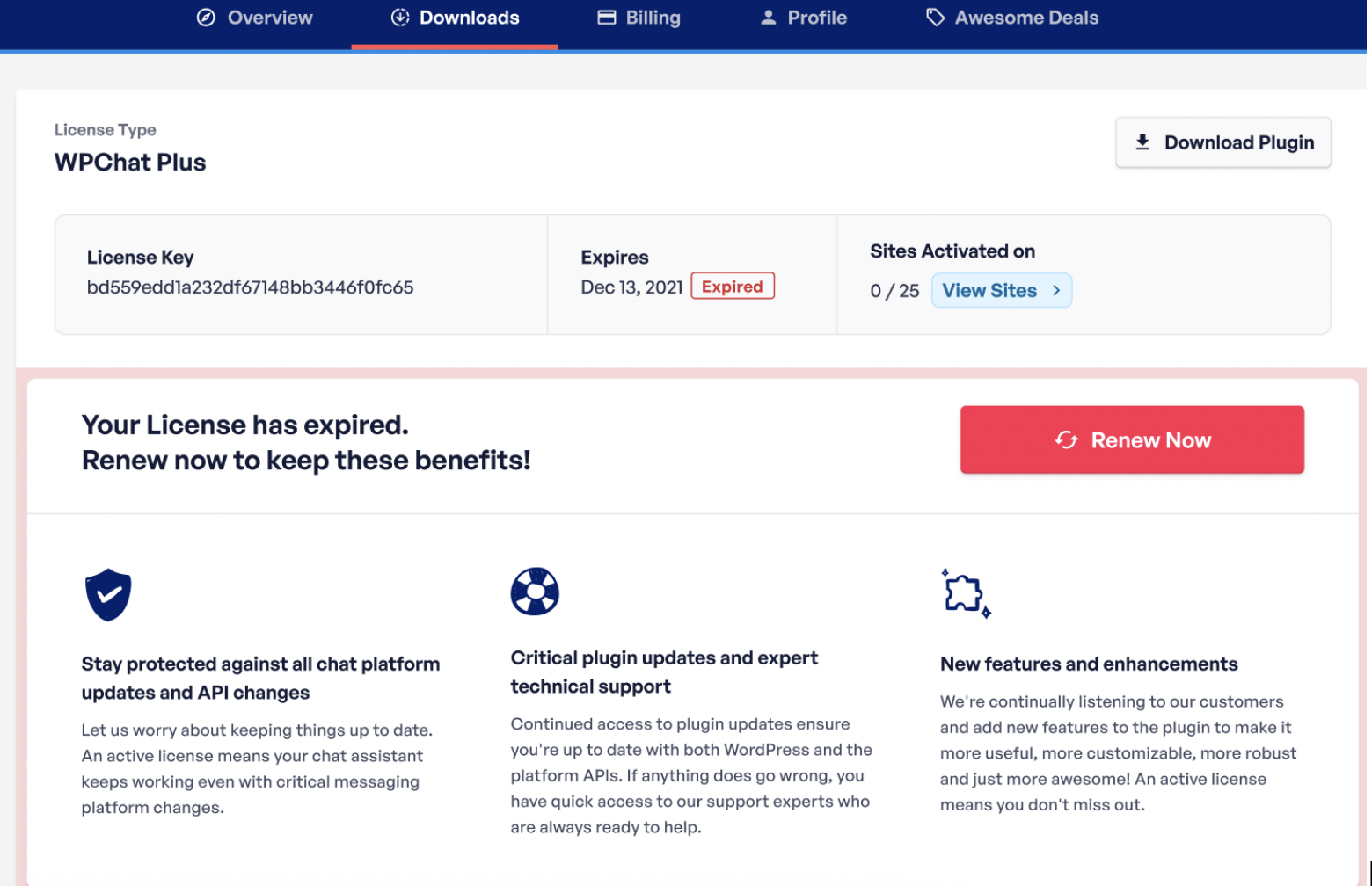 Renew Now Link Example