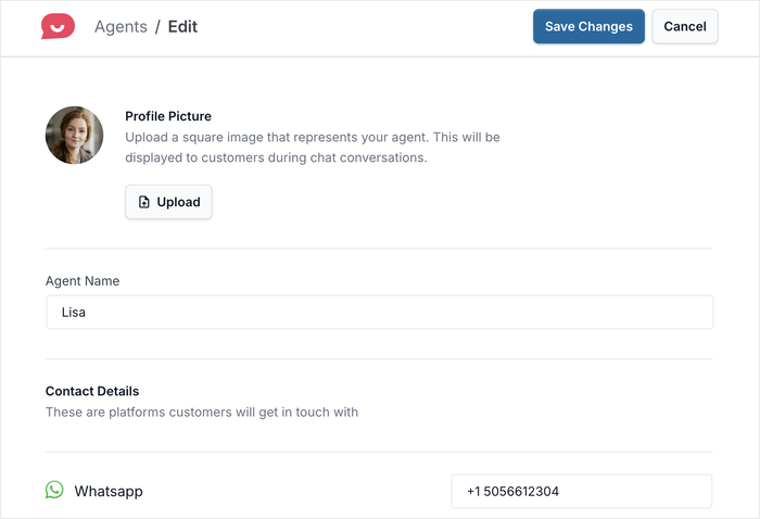 customize your agent name and number