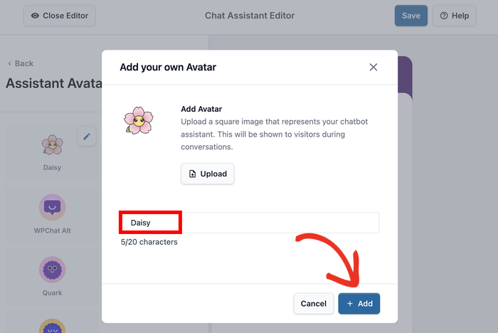 customize your chat assistant name
