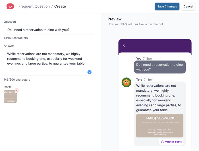 example of faq widget with image