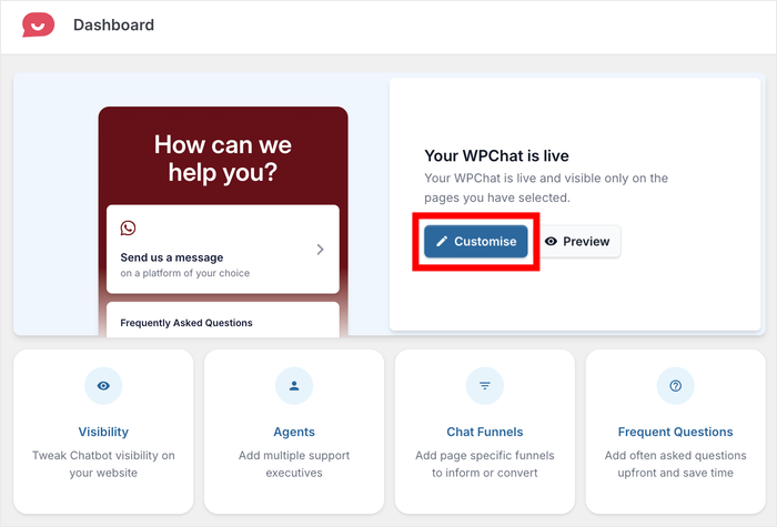 start customizing your whatsapp chat assistant
