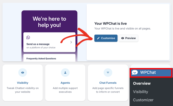 start customizing your faq widget