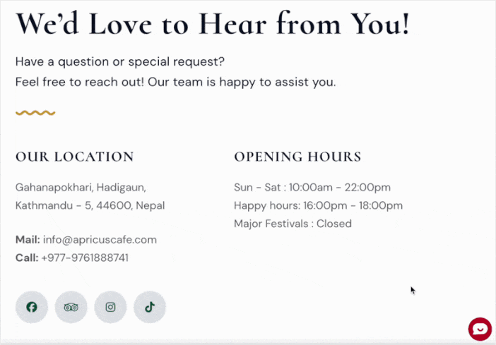 example of a chat widget