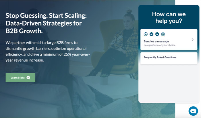 example of a whatsapp chat assistant on your beaver builder