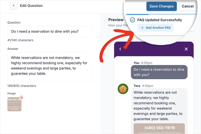 add new faq to your website