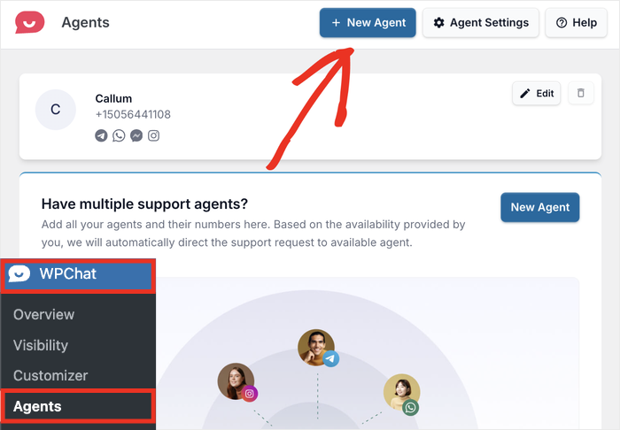 add another agent for wpchat