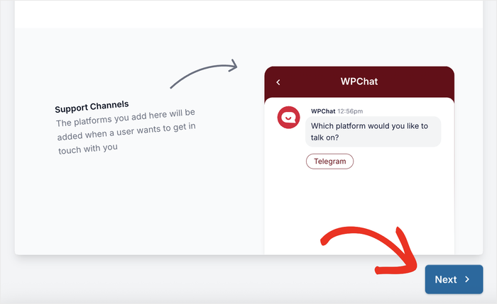 click on next to confirm telegram connection