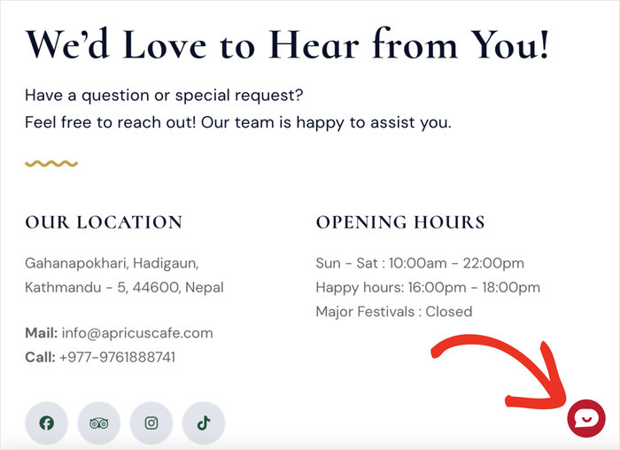 open chatbot from your website