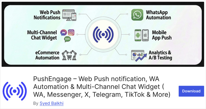 pushengage whatsapp plugin