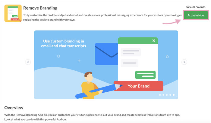 remove branding addon tawk to