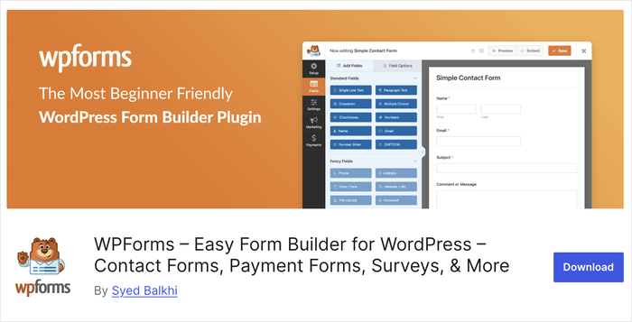 wpforms lite plugin for wordpress