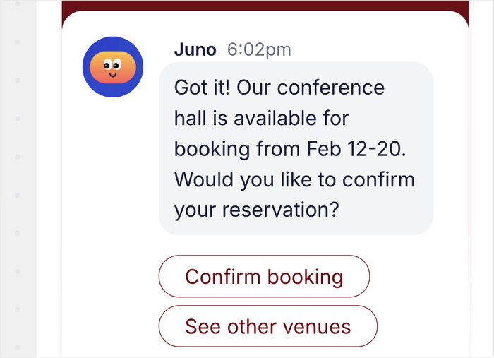 chatbot funnel to confirm reservation