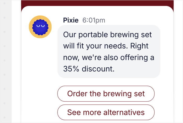 example of chat funnel helping with sales