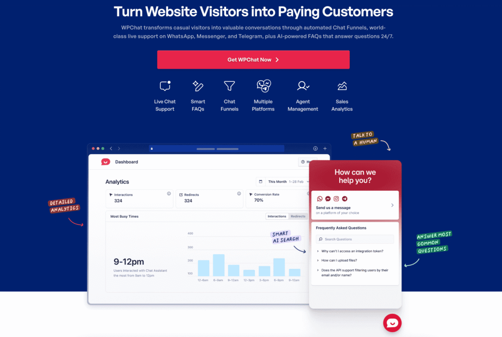 best whatsapp button placements using wpchat