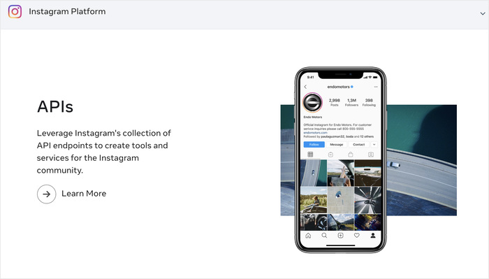 instagram api options