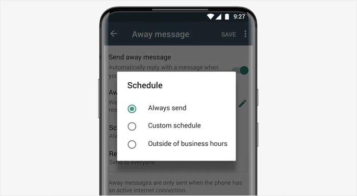 schedule your away message whatsapp