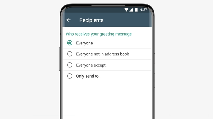 select who gets welcome message
