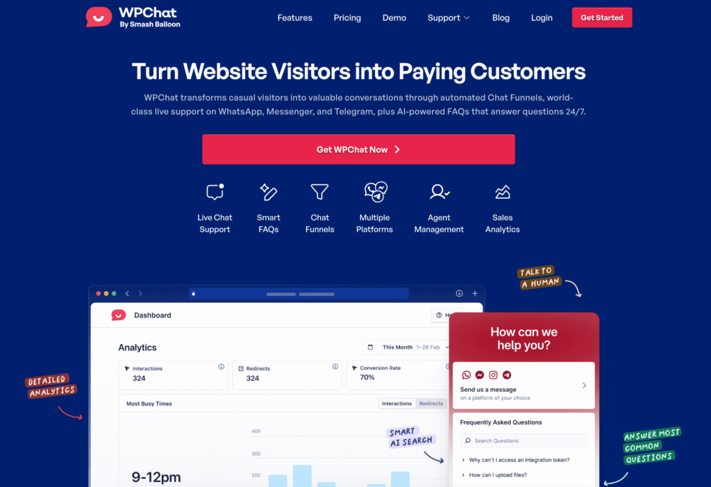 الصفحة الرئيسية لـ wpchat