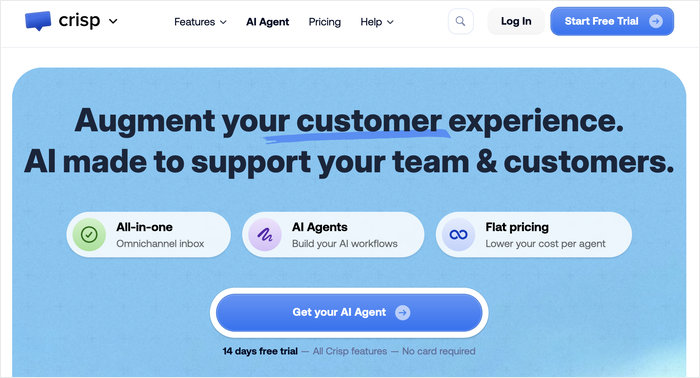 crisp chat solution homepage - WPChat crisp chat solution homepage