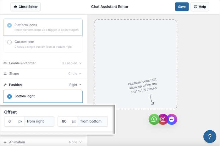 enter your offset number in wpchat