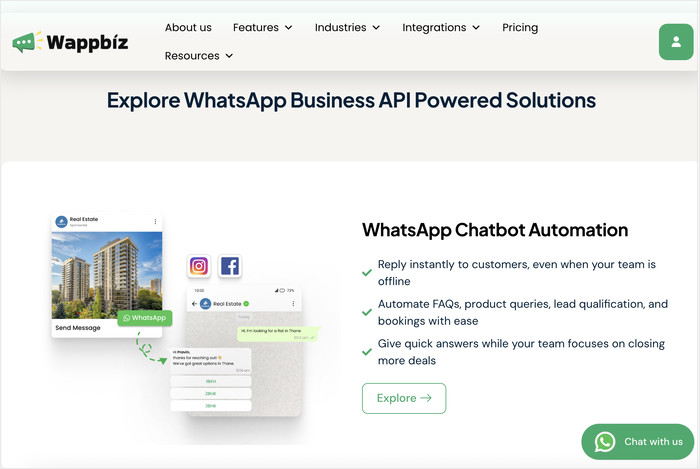 wappbiz homepage with api info - WPChat wappbiz homepage with api info